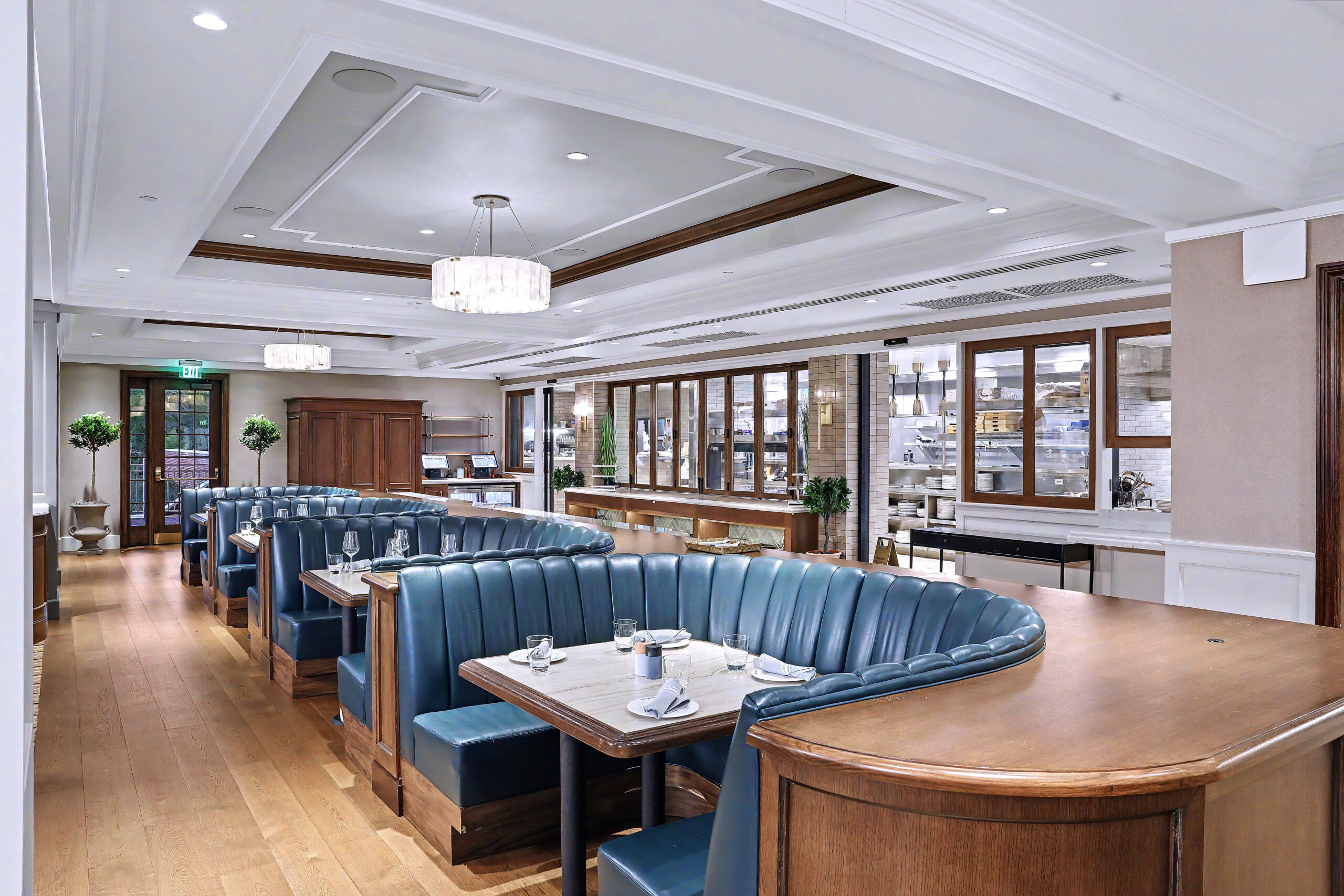 Custom booths and banquettes at Colonial Country Club in Fort Worth, TX