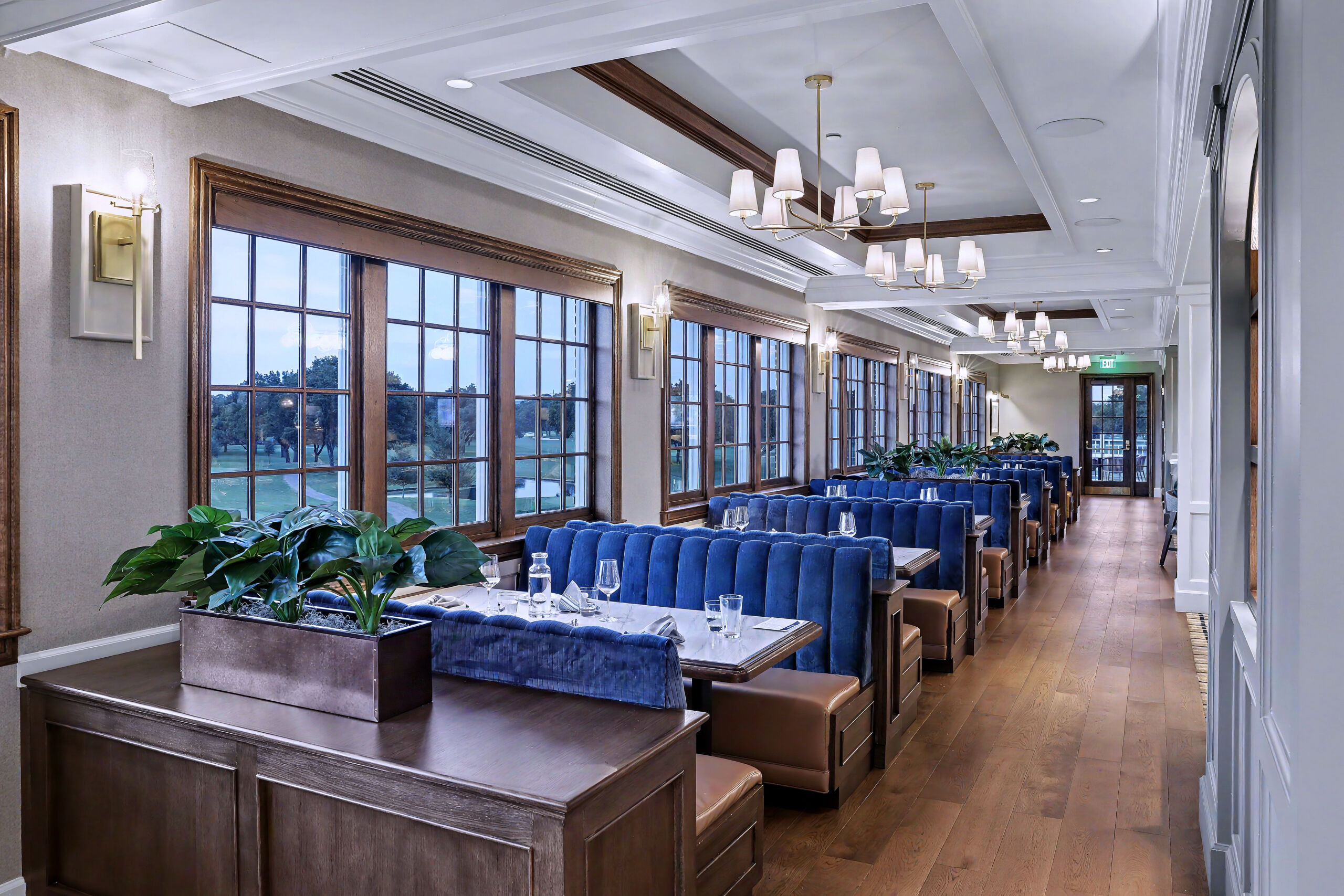 Custom booths and banquettes at Colonial Country Club in Fort Worth, TX