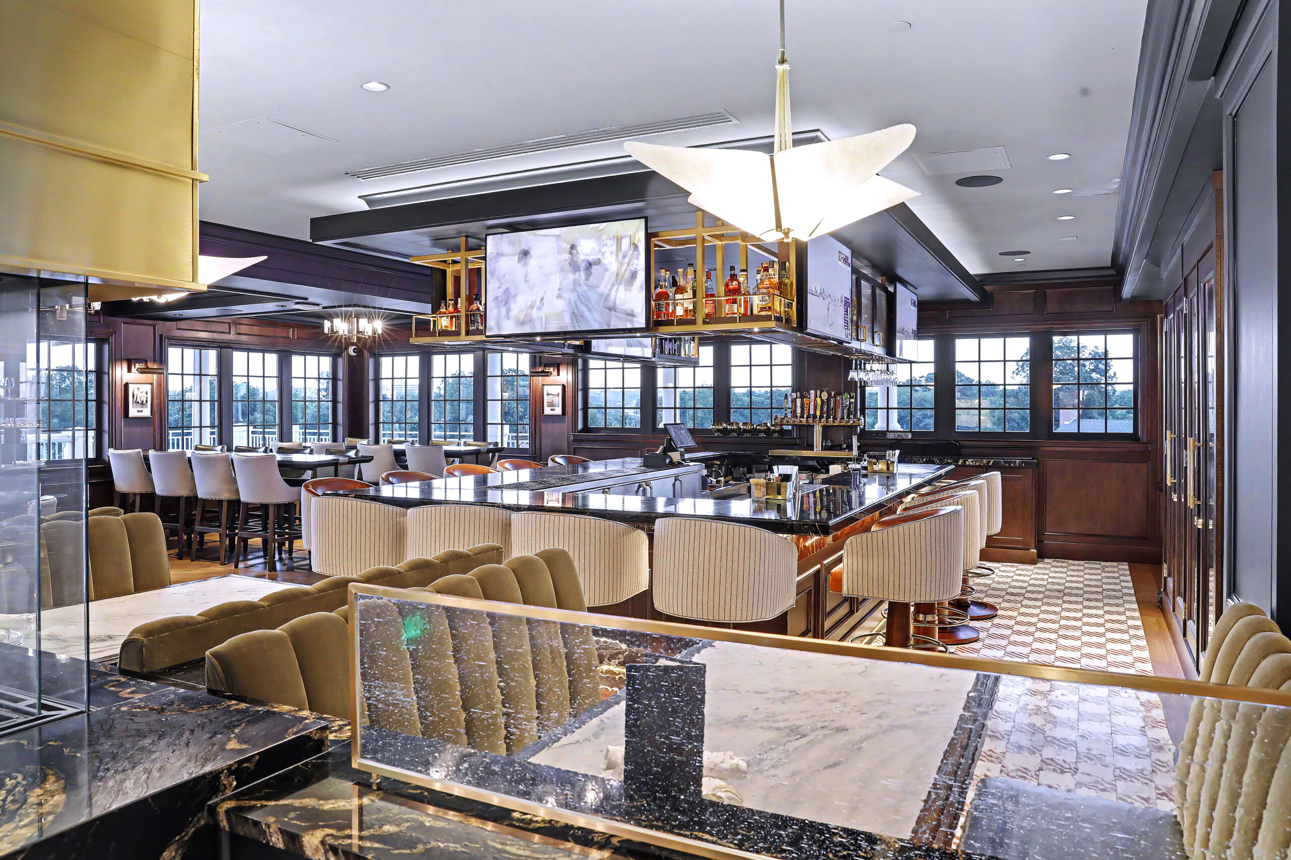 Custom booths and banquettes at Colonial Country Club in Fort Worth, TX