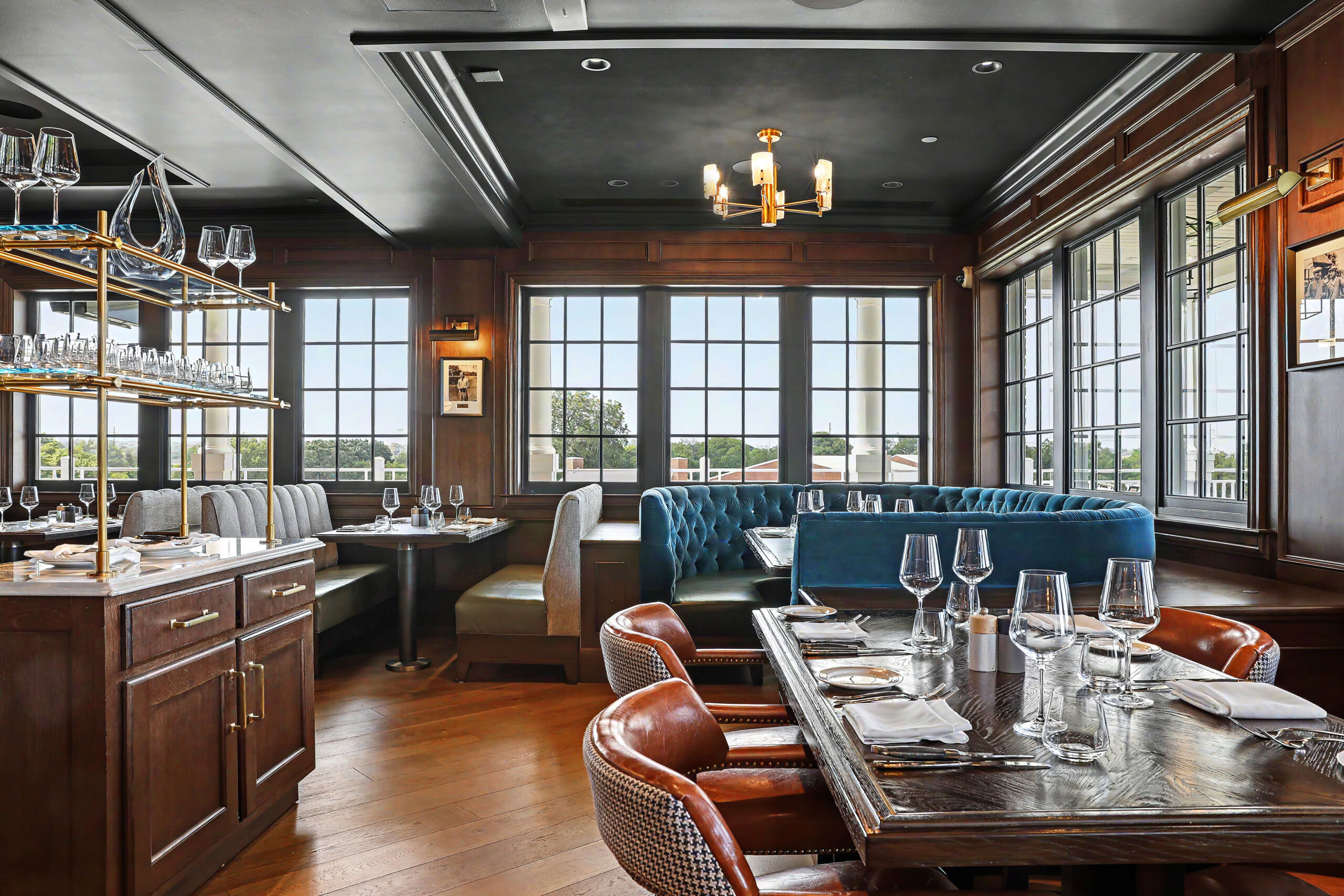 Custom booths and banquettes at Colonial Country Club in Fort Worth, TX