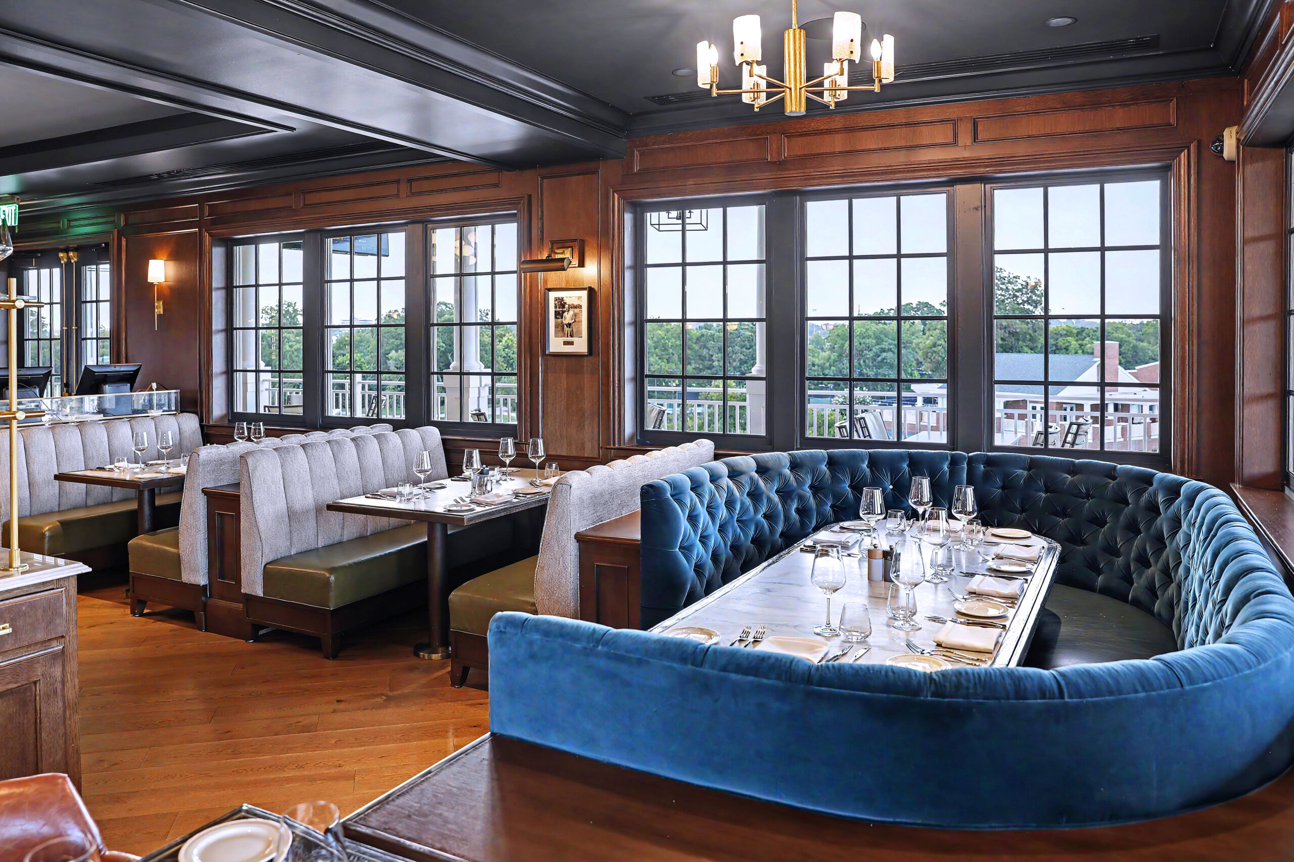Custom booths and banquettes at Colonial Country Club in Fort Worth, TX