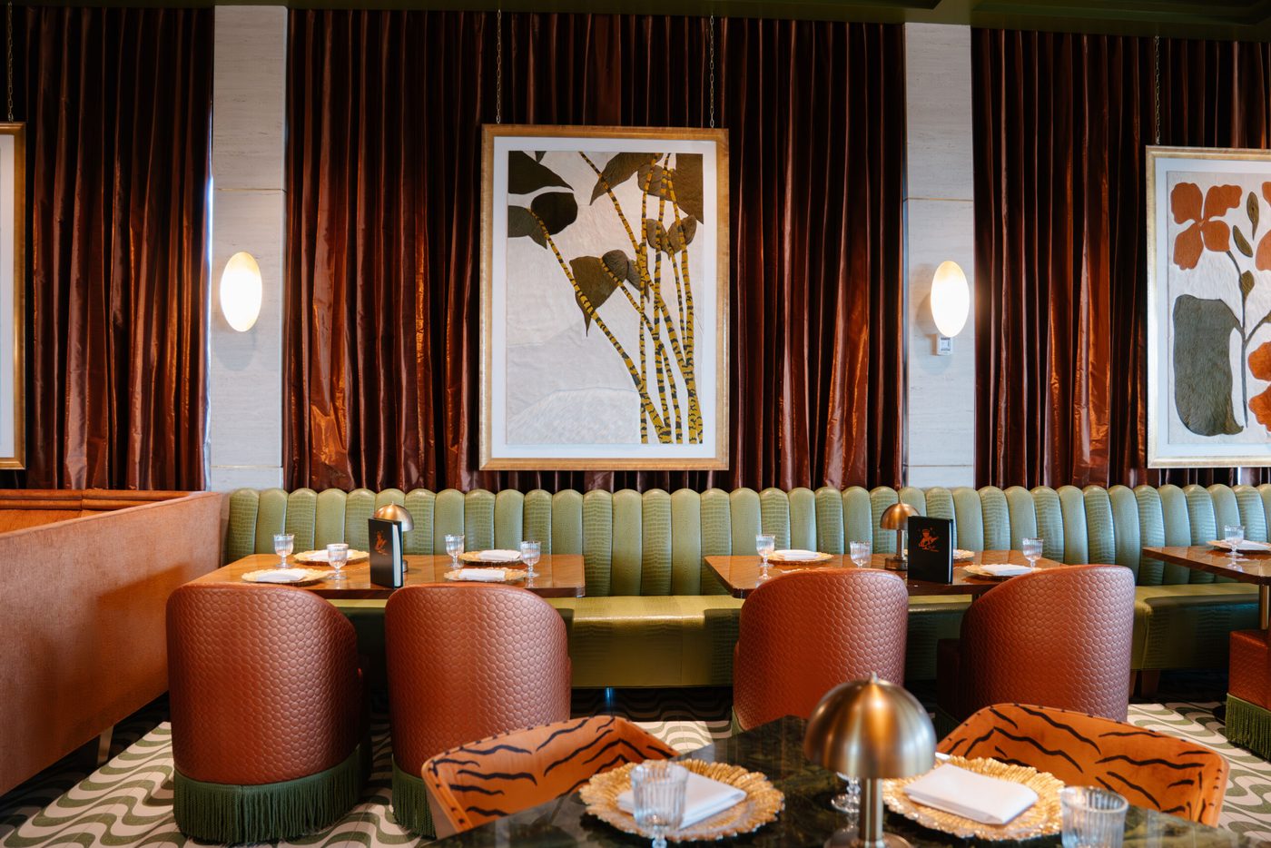 Custom booths and banquette seating at The Mont in Fort Worth, TX